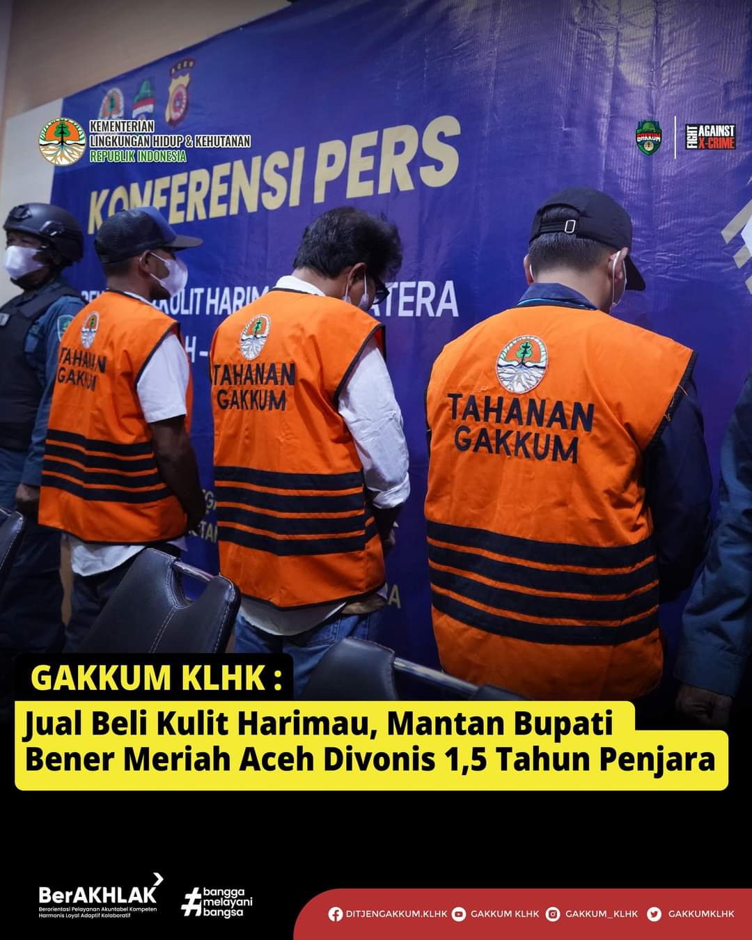 Read more about the article Jual Beli Kulit Harimau, Mantan Bupati Bener Meriah Aceh Divonis 1,5 Tahun Penjara